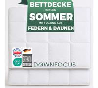 DOWNFOCUS Classic Design Summer Feather Down Bedding Comforter, 155x220cm Feather Down Blanket Duvet Inserts, Oeko-Tex Certified, Hypoallergenic, RDS Certified for Animal Welfare