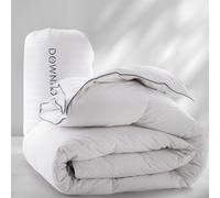 DOWNFOCUS Comfort Duvet 220 x 240 cm, 100% Cotton Duvet with Down and Feather Filling, Oeko-Tex, RDS Certified for Animal Welfare, All Year Feather Duvet (220 x 240 cm, White)
