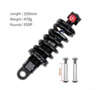 Downhill for Mountain Bike Rear Shock 150mm Vibration Damp Downhill | High-carbon steel coil spring, 650LBS rating, for durable construction, fits downhill bikes, electric scooters(650lB 150mm)