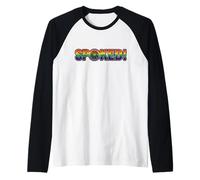Downhill Freeride MTB BMX Retro Rainbow Bike Gear-Spoked! Raglan Baseball Tee