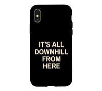 Downhill Rider Its All Downhill Mountain Bike Skiing Case for iPhone X/XS