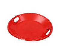 Downhill Snow Scooter, 64 * 7.5cm Round Snow Sled Plastic Saucer, Winter Outdoor Skiing Equipment Round Snow Disc, Snow Slider for Kids and Adults, Max Load 70 kilograms, Red, for 3-5 Years