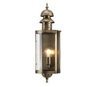 Downing Street 1 Light Outdoor Wall Lantern Light Solid Brass IP44 E27 Netlighting Yellow One Size
