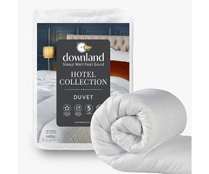 Downland Hotel Collection Double Duvet - 15 Tog Thick Winter Quilt | Hotel Quality Duvet | Satin Stripe Microfibre Cover | Soft Hollowfibre Filling | Hypoallergenic & Machine Washable - 200x200cm