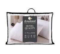 Downland Hotel Collection Pillows 4 Pack - Satin Stripe Hotel Quality Bed Pillows, Hollowfibre Filled, Soft & Supportive for Back & Side Sleepers, Hypoallergenic & Machine Washable (46x69cm)