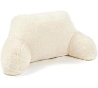 Downland Huggleland Reading Pillow with Arms - Soft Teddy Fleece Cuddle Cushion for Adults, Backrest Support Pillow for Bed, Chair & Armchair Reading Cushion (Cream) - 45H x 39D x 59W cm