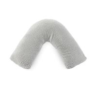 Downland Huggleland Waffle V Shaped Pillow - Orthopaedic Support for Neck, Back & Shoulders, Soft Fleece V Shape Triangle Cushion, Hollowfibre Filled Maternity, Pregnancy V Pillow 80x80cm (Grey)