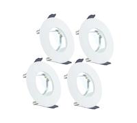 Integral 4 Pack Evofire 70mm cutout Fire Rated Downlight White Round +GU10 Holder + loop-in loop-out terminal block