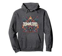Download Festival Power Rock Legacy Pullover Hoodie, Adult Unisex, Dark Heather Grey, Large