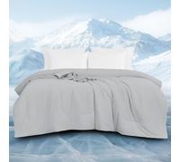 downluxe Cooling Comforter King Size, Cooling Blankets for Hot Sleepers, Cold Blanket, Summer Comforter with Q-Max>0.4 Arc-Chill Cooling Fiber, Light Grey