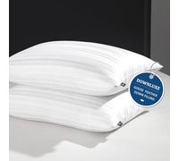 downluxe Goose Down Pillows - Hotel Collection Feather Pillows Set of 2 for Back, Stomach or Side Sleepers, King Size (20"x36")