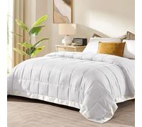 downluxe King Size Blanket with Satin Trim, Lightweight Down Alternative King Blanket for All Season, Machine Washable (Ivory, 90x108 Inch)