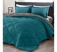 downluxe King Size Comforter Set - Ocean and Grey King Comforter, Soft Bedding Sets for All Seasons -3 Pieces - 1 Comforter (104"x92") and 2 Pillow Shams(20"x36")