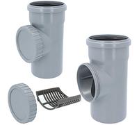 Downpipe Filter DN 100 Diameter 110 mm Grey | Rain Pipe Filter with Strainer Rain Pipe Drain Rain Collector Gutter Protection Gutter Leaf Protection Rain Water Rain Water Butt Rain Water Filter