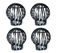 Downspout Filter Drain Cover Gutter Guard Leaf Debris Protection Black Plastic 12.5x14.5cm Easy Install No Tools Required(4PCS)