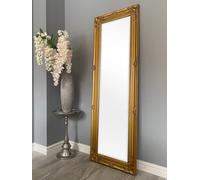 Downton Interiors Antique Gold Tall Ornate Dressing Wall Mirror With Bevelled Glass 142Cm
