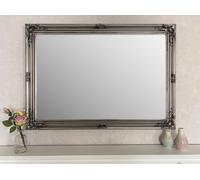 Downton Interiors Antique Silver Extra Large Wood Frame Wall Mirror 106cm x 75cm | Size: XL Downton Interiors Silver XL