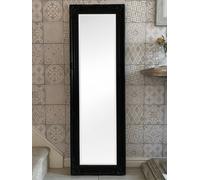 Downton Interiors Antique Style Black Tall Ornate Dressing Wall Mirror with Bevelled Glass 142cm Downton Interiors Black