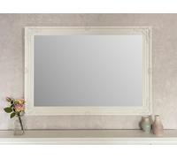 Downton Interiors Antique Style Extra Large White Wood Frame Wall Mirror 106cm x 75cm | Size: XL Downton Interiors White XL