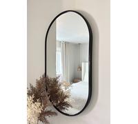 Downton Interiors Black Modern Metal Frame Oval Wall Mirror - 70cm | Size: Large Downton Interiors Black Large
