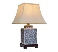 Downton Interiors Blue Floral Oriental Chinese Ceramic Porcelain Table Lamp