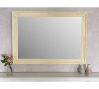 Downton Interiors Extra Large Antique Style Cream Wood Frame Wall Mirror 106Cm