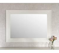 DOWNTON INTERIORS Extra Large Contemporary Modern Matte White Wooden Framed Wall Mirror - Overall Size: 105cm x 75cm