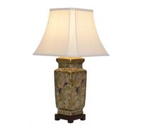 Downton Interiors Gold Floral Bird Oriental Chinese Ceramic Porcelain Table Lamp