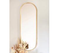 Downton Interiors Gold Modern Tall Metal Frame Oval Wall Mirror - 120Cm - Part Of The Soho Range