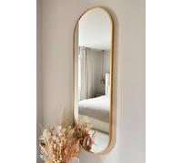 Downton Interiors Gold Modern Tall Metal Frame Oval Wall Mirror - 120cm | Size: 120 cm Downton Interiors Gold 120 cm