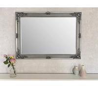 Downton Interiors Large Antique Silver Wood Frame Wall Mirror 90Cm