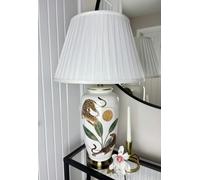 Downton Interiors Leopard Ceramic Table Lamp With Pleated Shade