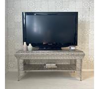 Downton Interiors Silver Embossed Metal Coffee Table / Tv Stand - Agadir Range