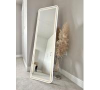 Downton Interiors Stunning White Rectangular Metal Frame LED Wall or Floor Standing Dressing Mirror 145cm x 45cm - Soho Collection | Size: XL Downton Interiors White XL