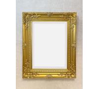 DOWNTON INTERIORS UK Antique Ornate Baroque Wooden Framed Wall Mirror - Overall Size: 21 x 17 inches (54 cm x 44 cm) (Antique Gold)