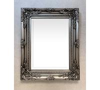 DOWNTON INTERIORS UK Antique Silver Vintage Style Small Wall Mirror with Bevelled Glass - Overall Size: 21 inches x 17 inches (53 cm x 43 cm)