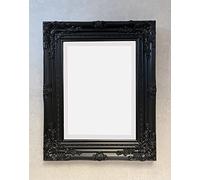 DOWNTON INTERIORS UK Black Ornate Antique Style Wall Mirror - Overall Size: 21 x 17 inches (53 cm x 43 cm)