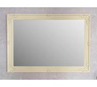 DOWNTON INTERIORS UK Extra Large Antique Style Wall Mirror - Overall Size: 42 inches x 30 inches (107cm x 76cm) (Cream)