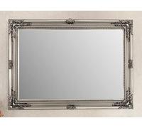 DOWNTON INTERIORS UK Extra Large Antique Style Wall Mirror - Overall Size: 42 inches x 30 inches (107cm x 76cm) (Antique Silver)