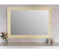 DOWNTON INTERIORS UK Extra Large Ivory Cream Antique Style Wall Mirror - 42 inches x 30 inches (107cm x 76cm)