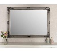 DOWNTON INTERIORS UK Extra Large Silver Antique Style Wall Mirror - Overall Size: 42 inches x 30 inches (107cm x 76cm)