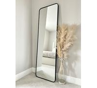 DOWNTON INTERIORS UK Modern Full Length Metal Frame Wall or Floor Standing Mirror- 145cm x 45cm - Part of our Exclusive SOHO Collection (Black Rectangular)