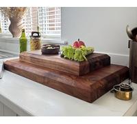 DOWNTON INTERIORS UK Sussex Professional Chef Very Large Premium Quality 6cm Thick Acacia Wood Chopping Board Cutting Block with Bevelled Edges 70 x 40cm