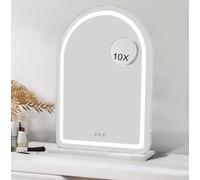 Downton Interiors White Metal Frame LED Vanity Dressing Tabletop Mirror 70cm - Soho Collection | Size: 700mm Downton Interiors White 700mm