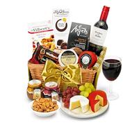 Downton Red Wine Gift Set - Christmas Food & Drink Gift Basket with Gourmet Cheese, Chocolates & Biscuits - Luxury Christmas Hampers for Men & Women, from Regency Hampers