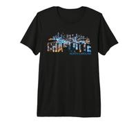 Downtown Charlotte North Carolina Art Queen City Nightlights Premium T-Shirt