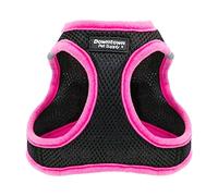 Downtown Pet Supply Step in Dog Harness for Small Dogs No Pull, Medium, Black w/Pink Trim - Adjustable Harness with Padded Mesh Fabric and Reflective Trim - Buckle Strap Harness for Dogs
