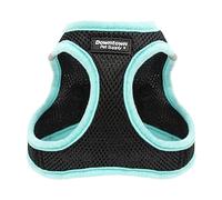 Downtown Pet Supply Step in Dog Harness No Pull, XX-Large, Black w/Light Blue Trim - Adjustable Harness with Padded Mesh Fabric and Reflective Trim - Buckle Strap Harness for Dogs
