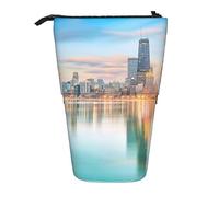 Downtown Sunset Telescopic Pencil Pouch Pop Up Pencil Bag Portable Pen Holder for Makeup School Cosmetic