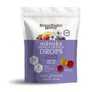 DownUnder Honey Manuka UMF 15+ Honey Drops 30 pack - Variety pack of Strawberry, Grape and Lemon flavours